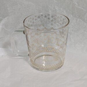 Limited Edition 2017 Starbucks Golden Sea Clear Glass Mug 14oz